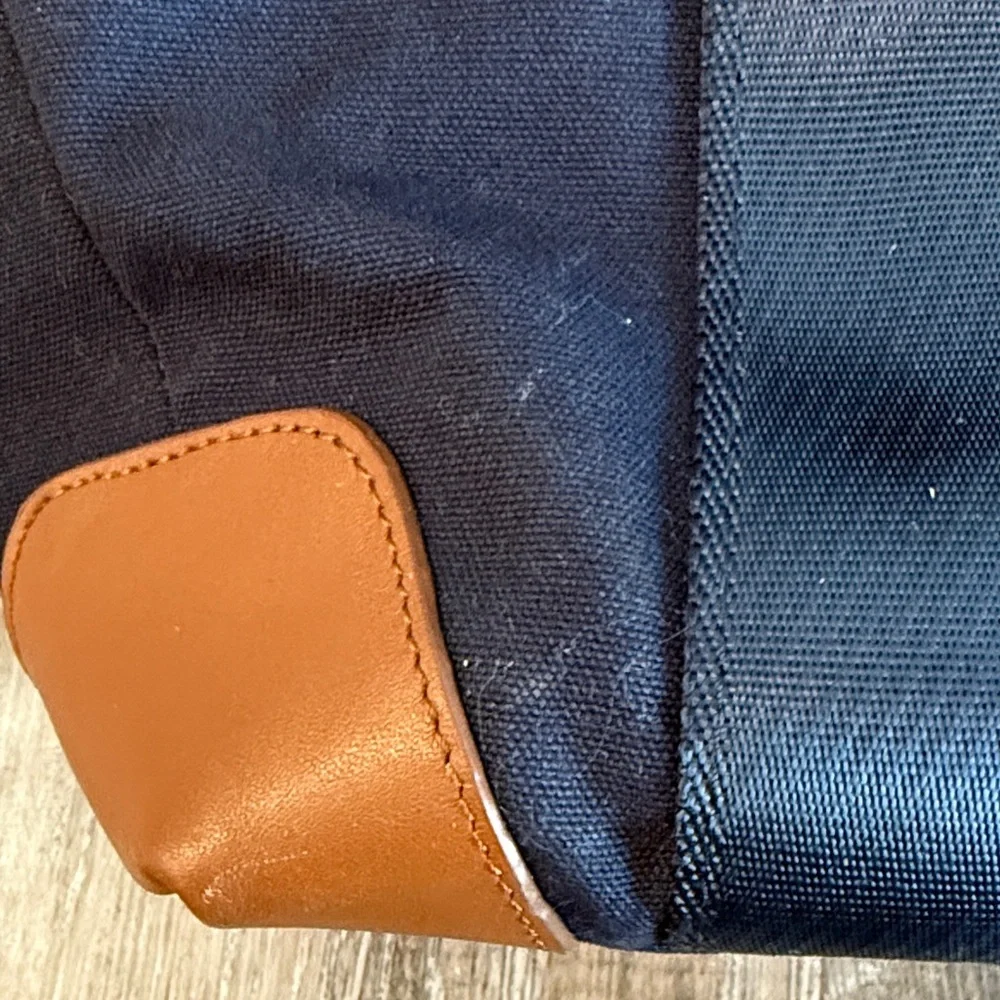 Brooks Brothers Wells laptop Tote Bag with Brown Leather Trim